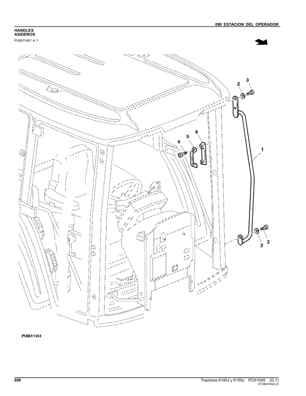 John Deere 6140J 6155J Tractor Parts Catalog PC6104S ES - Image 18