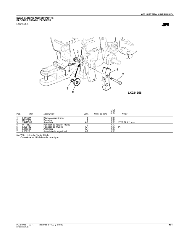 John Deere 6140J 6155J Tractor Parts Catalog PC6104S ES - Image 15