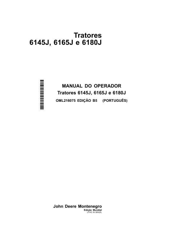 John Deere 6145J 6165J 6180J Tractor Operators Manual OML216075 PT - Image 2