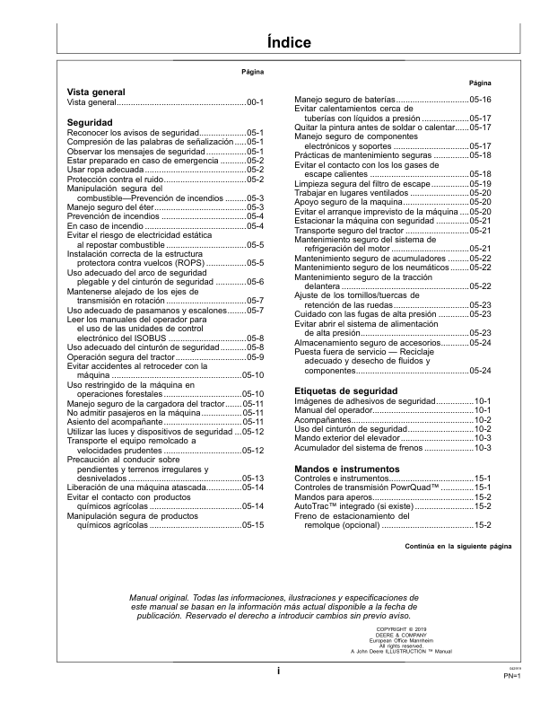 John Deere 6145J 6165J 6180J Tractor Operators Manual OML220993-D9 ES - Image 4