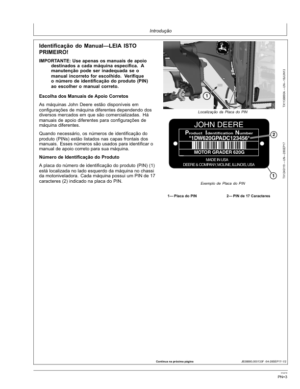 John Deere 620G 620GP 622G 622GP Grader Operators Manual OMT390955X54-A9 PT - Image 4
