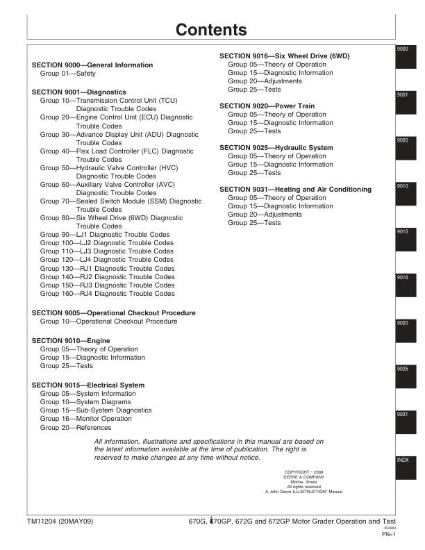 John Deere 670G 670GP 672G 672GP Grader Operation and Test Service Manual TM11204 - Image 4