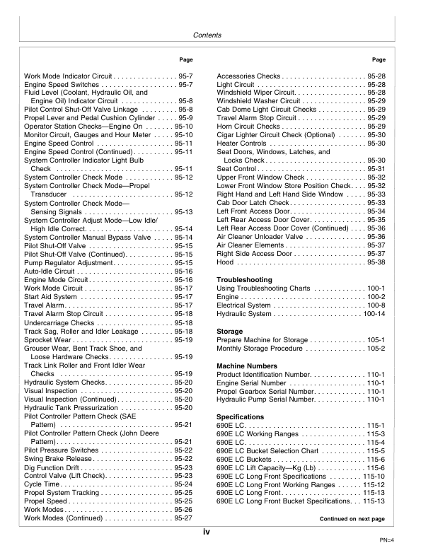 John Deere 690E LC Excavator Operators Manual SN 559603 and UP OMT162125 - Image 3