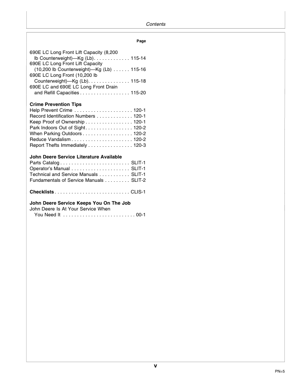 John Deere 690E LC Excavator Operators Manual SN 559603 and UP OMT162125 - Image 4