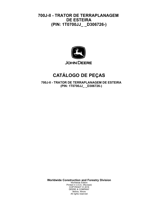 John Deere 700J-II Bulldozer Parts Catalog - Image 2