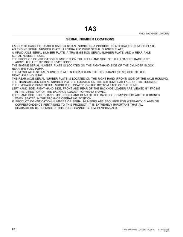 John Deere 710G Backhoe Loader Parts Catalog 2002- PC2819 - Image 3