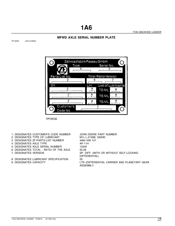 John Deere 710G Backhoe Loader Parts Catalog 2002- PC2819 - Image 6
