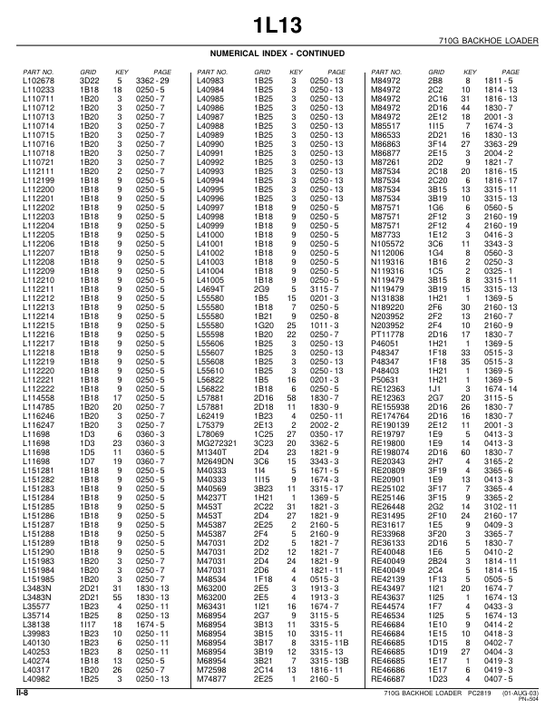 John Deere 710G Backhoe Loader Parts Catalog PC2819-02 - Image 14