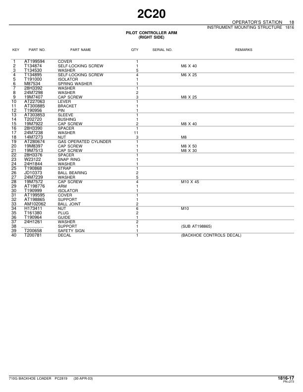 John Deere 710G Backhoe Loader Parts Catalog PC2819-02 - Image 8