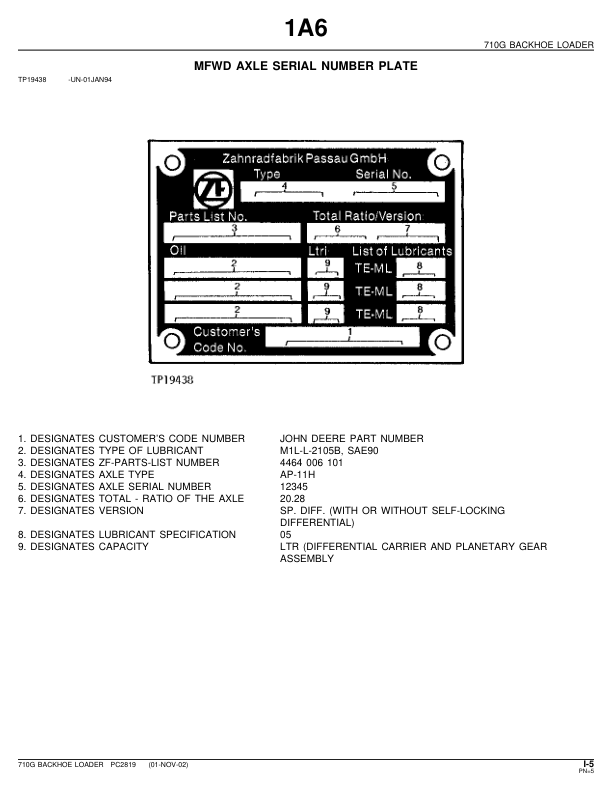 John Deere 710G Backhoe Loader Parts Catalog PC2819-02 - Image 6