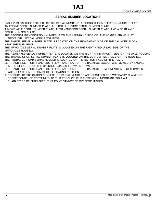 John Deere 710G Backhoe Loader Parts Catalog PC2819-02 - Image 3