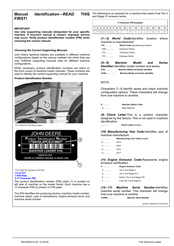 John Deere 710L Backhoe Loader Repair Manual TM14052X19 - Image 4