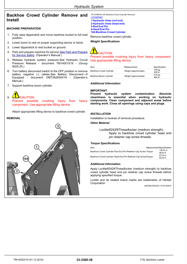 John Deere 710L Backhoe Loader Repair Manual TM14052X19 - Image 14