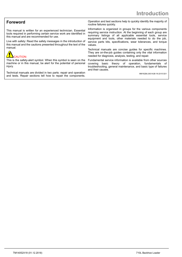 John Deere 710L Backhoe Loader Repair Manual TM14052X19 - Image 3