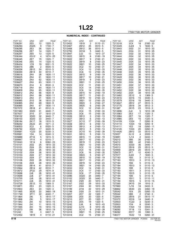 John Deere 770D 772D Grader Parts Catalog 2005- PC9449 - Image 11