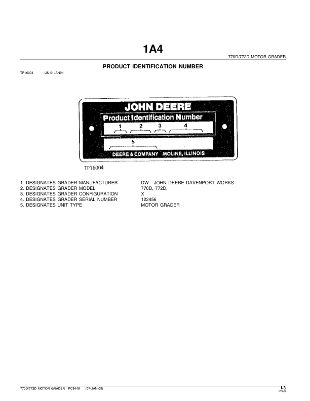 John Deere 770D 772D Grader Parts Catalog 2005- PC9449 - Image 4