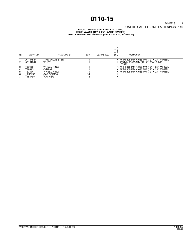John Deere 770D 772D Grader Parts Catalog PC9449-06 - Image 10