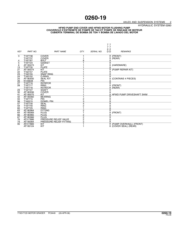 John Deere 770D 772D Grader Parts Catalog PC9449-07 - Image 8