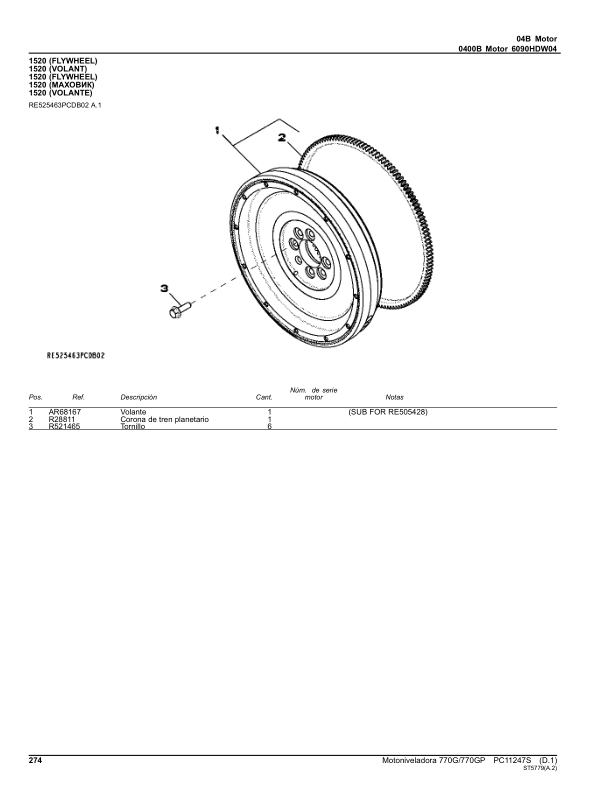 John Deere 770G 770GP Grader Parts Catalog PC11247S ES - Image 10