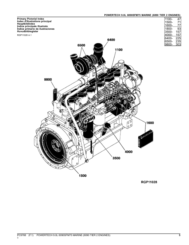 John Deere 9.0 L PowerTech 6090SFM75 Marine Tier 2 Engine Parts Catalog PC9768 - Image 7