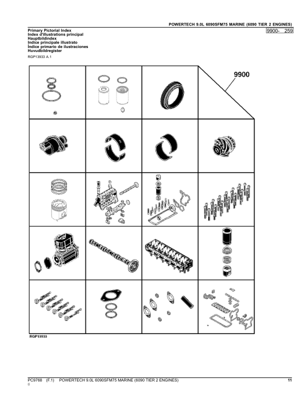 John Deere 9.0 L PowerTech 6090SFM75 Marine Tier 2 Engine Parts Catalog PC9768 - Image 4