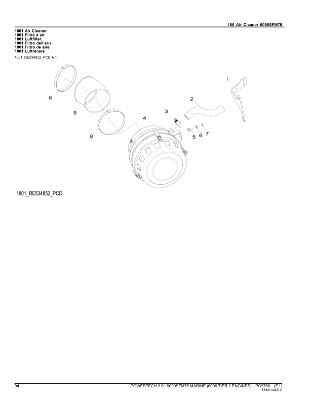John Deere 9.0 L PowerTech 6090SFM75 Marine Tier 2 Engine Parts Catalog PC9768 - Image 15
