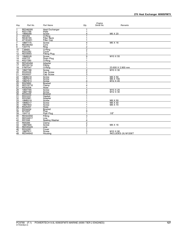 John Deere 9.0 L PowerTech 6090SFM75 Marine Tier 2 Engine Parts Catalog PC9768 - Image 12