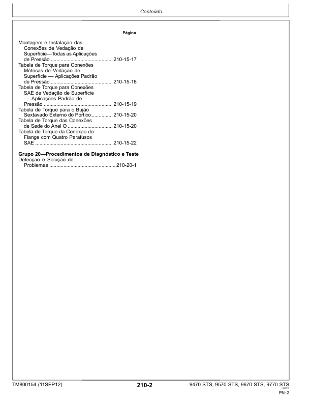 John Deere 9470 9570 9670 9770 STS Combine Harvester DIagnostic Service Manual TM800154 PT - Image 3