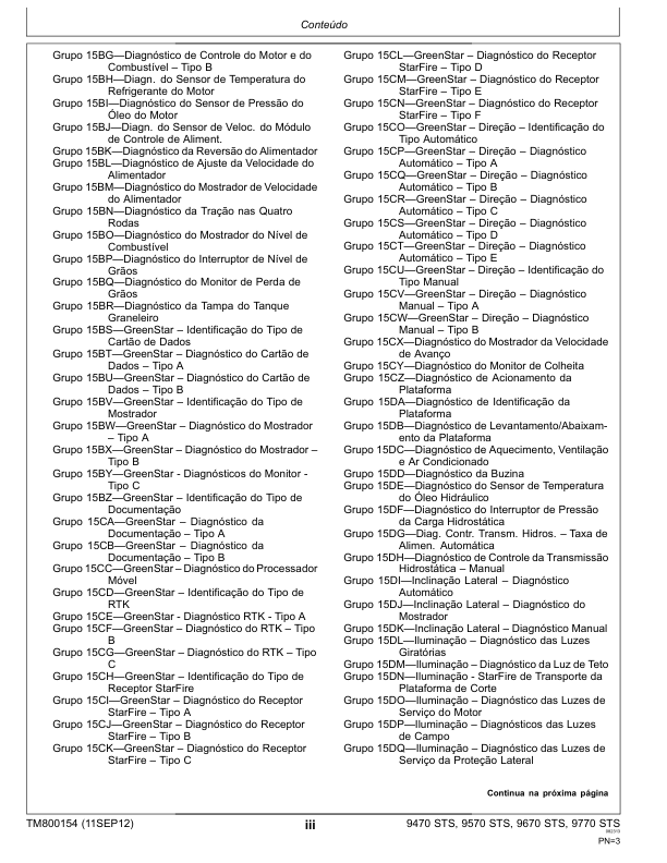 John Deere 9470 9570 9670 9770 STS Combine Harvester DIagnostic Service Manual TM800154 PT - Image 7