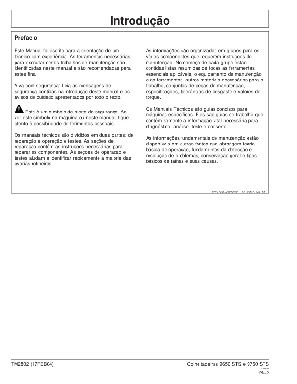 John Deere 9650 6750STS Combine Harvester Diagnotics and Test Service Manual TM2802 PT - Image 4