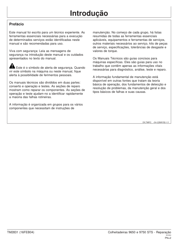John Deere 9650 9750 STS Combine Harvester Repair Manual SN 000181 and UP TM2831 PT - Image 3