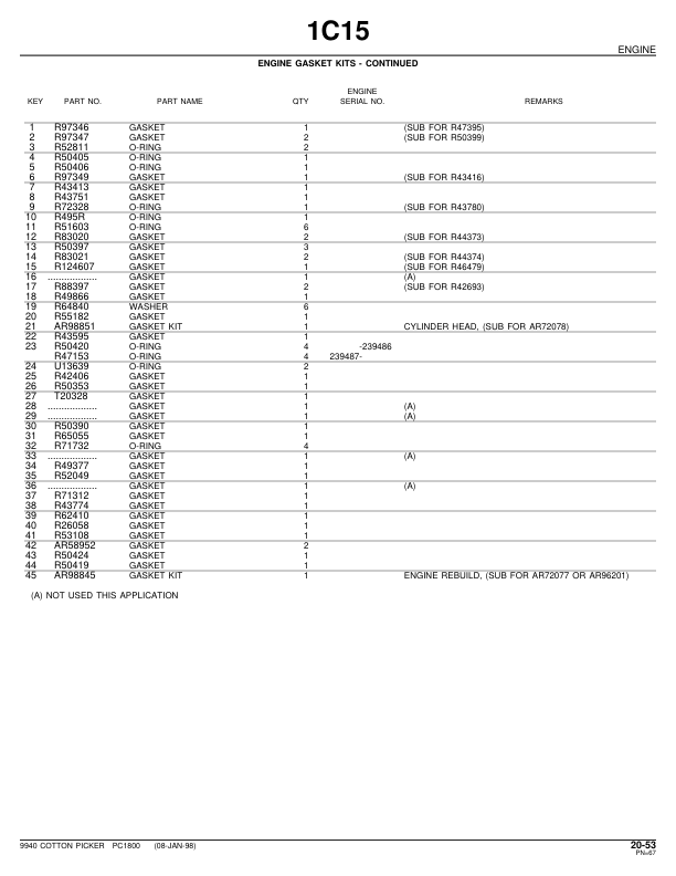 John Deere 9940 Cotton Picker Parts Catalog PC1800 - Image 20