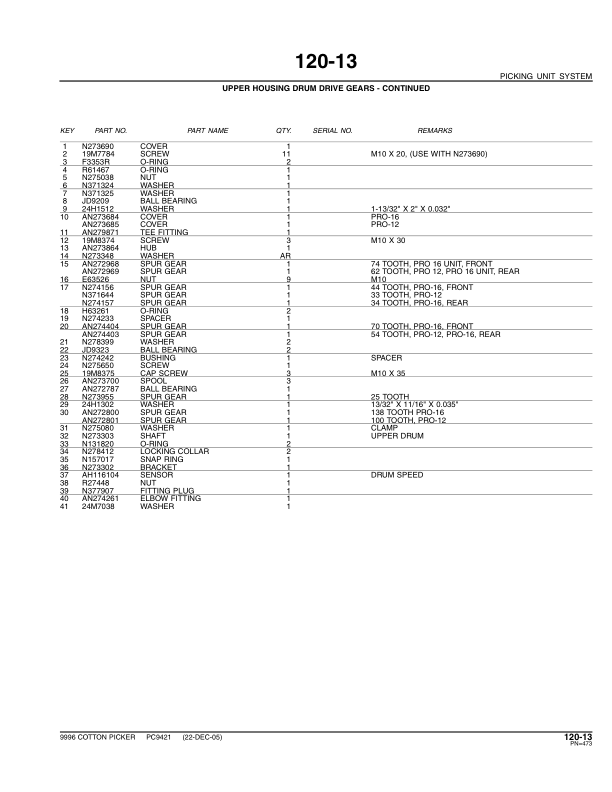John Deere 9996 Cotton Picker Parts Catalog PC9421 - Image 10
