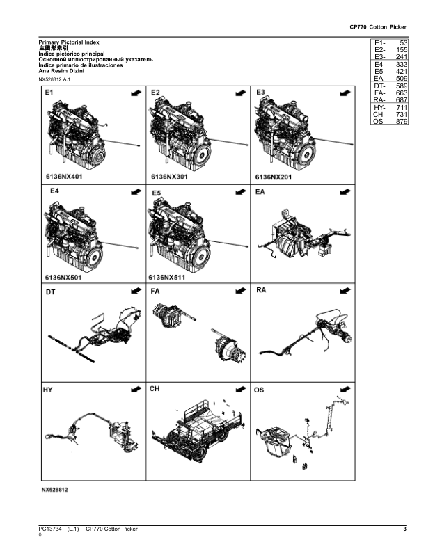 John Deere CP770 Cotton Picker Parts Catalog PC13734 - Image 3