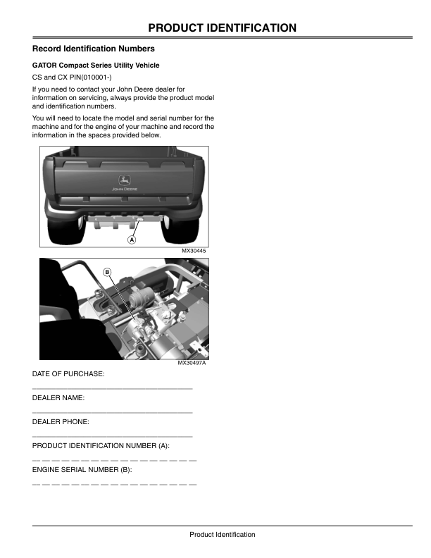 John Deere CS and CX Series Gator UTV Operators Manual OMM150904-K4 - Image 4