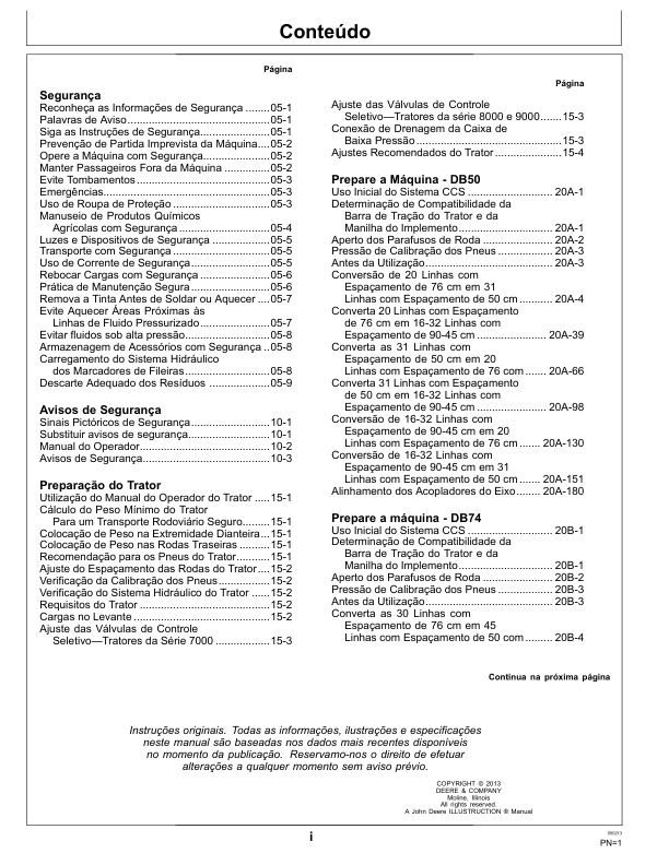 John Deere DB50 DB74 DB90 Seed Planter Operators Manual OMKK13869 PT - Image 4