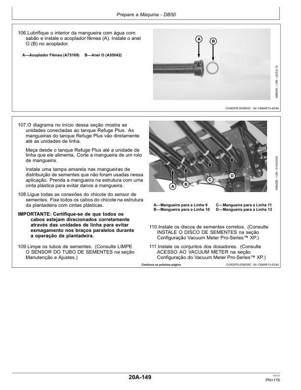John Deere DB50 DB74 DB90 Seed Planter Operators Manual OMKK13869 PT - Image 8