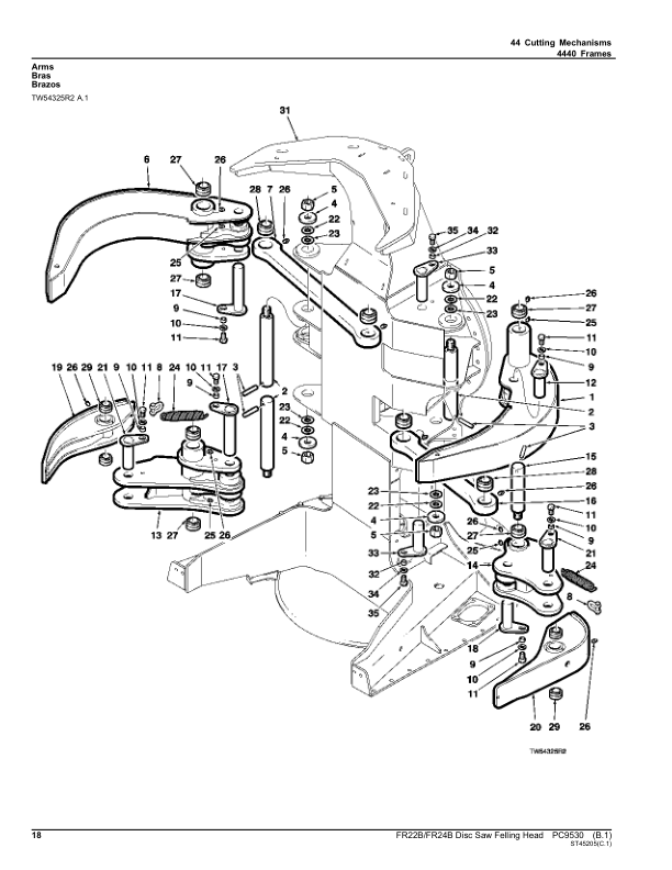 John Deere FR22B FR24B Disc Saw Felling Head Parts Catalog PC9530-11 - Image 8