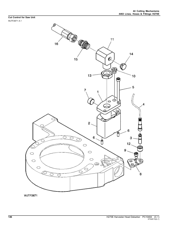 John Deere H270E Processing Head Debarker Parts Catalog SN 001001 and UP PC10484 - Image 9