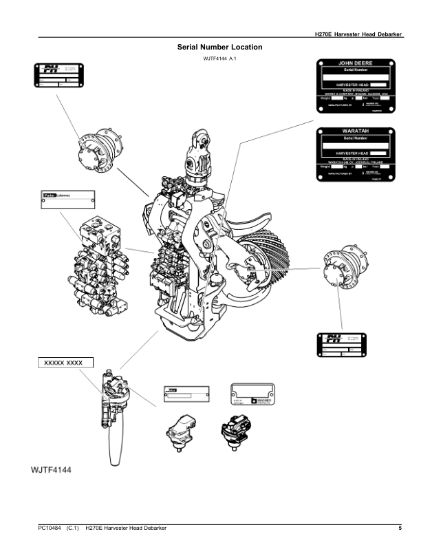 John Deere H270E Processing Head Debarker Parts Catalog SN 001001 and UP PC10484 - Image 5