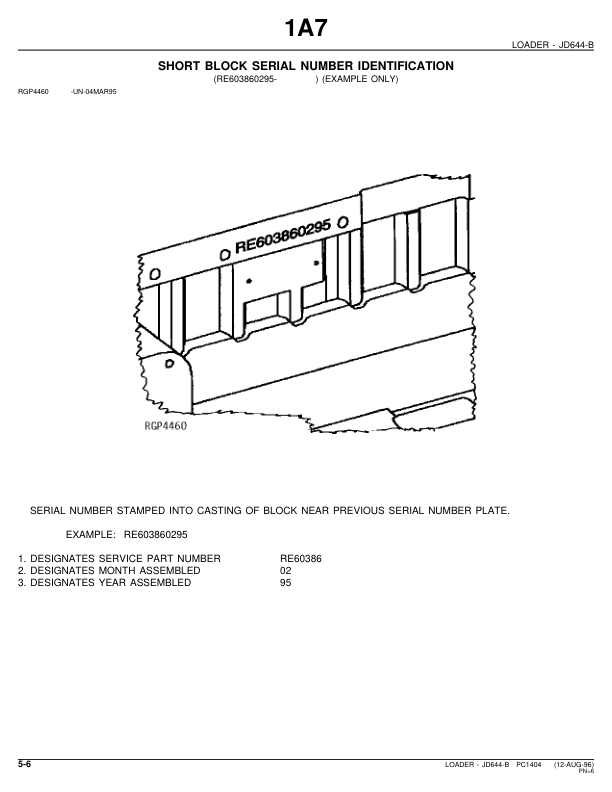 John Deere JD644-B Wheel Loader Parts Catalog 1974-1980 PC1404 - Image 7