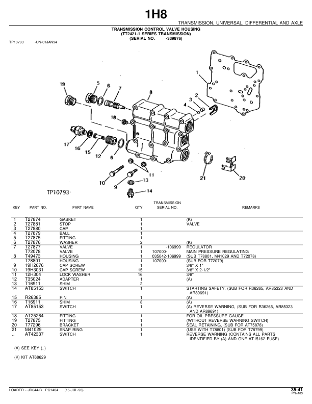 John Deere JD644-B Wheel Loader Parts Catalog 1974-1980 PC1404 - Image 10
