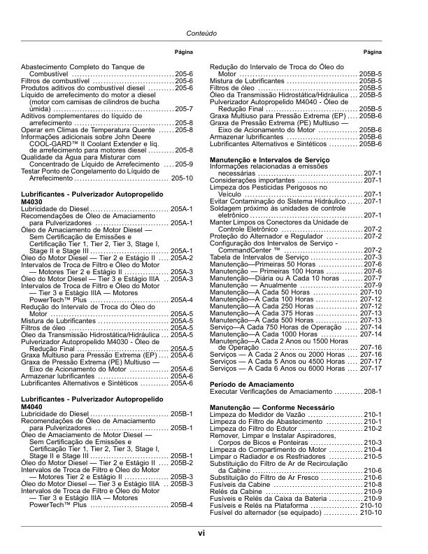 John Deere M4030 M4040 Sprayer Operators Manual SN 1900000 and UP OMKK57264-E1 PT - Image 12
