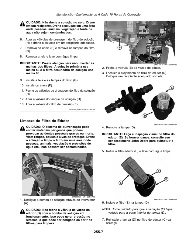 John Deere M4030 M4040 Sprayer Operators Manual SN 1900000 and UP OMKK57264-E1 PT - Image 17
