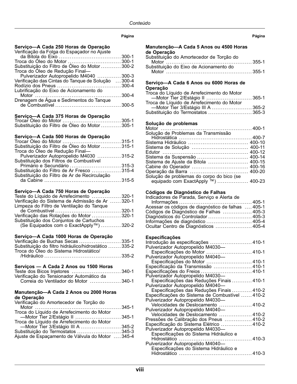 John Deere M4030 M4040 Sprayer Operators Manual SN 1900000 and UP OMKK57264-E1 PT - Image 3