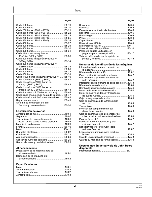 John Deere S660 S670 S680 S690 Combine Harvester Operators Manual OMDQ101822 ES - Image 8