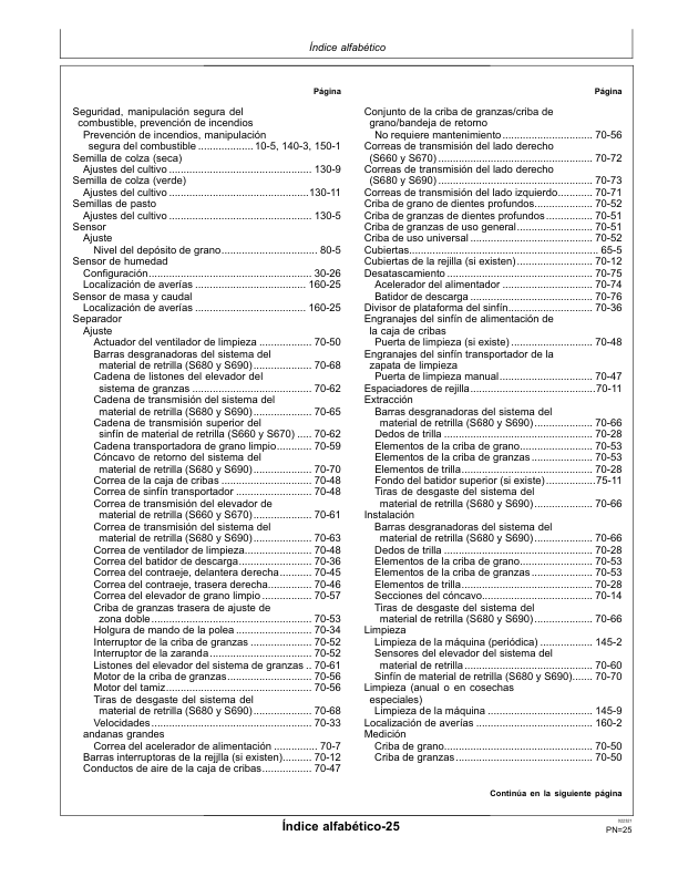 John Deere S660 S670 S680 S690 Combine Harvester Operators Manual OMDQ101822 ES - Image 23