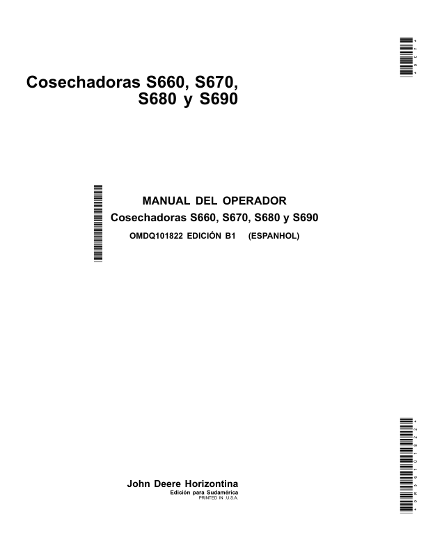 John Deere S660 S670 S680 S690 Combine Harvester Operators Manual OMDQ101822 ES - Image 2