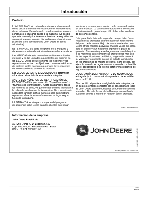 John Deere S660 S670 S680 S690 Combine Harvester Operators Manual OMDQ101822 ES - Image 9