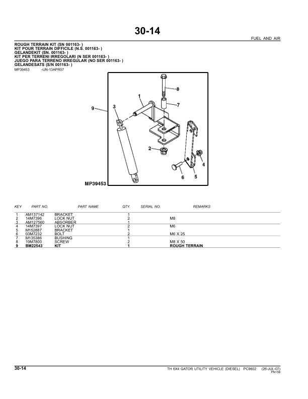 John Deere TH 6X4 Gator UTV Parts Catalog PC9602 - Image 13
